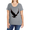 black raven with red eye Ladies Curvy T-Shirt