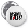 baseball rules Pin-back button