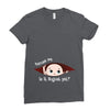 August Peeking Out Baby Boy Ladies Fitted T-Shirt