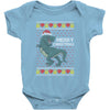 ugly dinosaur merry christmas Baby Bodysuit