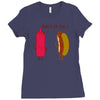 what up dog ketchup hot dog Ladies Fitted T-Shirt