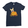 corgi pumpkin Ladies Fitted T-Shirt