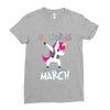 Unicorns are Born in March Dabbing Ladies Fitted T-Shirt