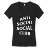anti social social club White logo Women's V-Neck T-Shirt