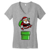 santa jumps Women's V-Neck T-Shirt