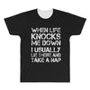 when life knocks me down All Over Men's T-shirt