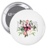 Yeezus with Flowers Pin-back button