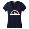 Rainbow Unicorn Women's V-Neck T-Shirt