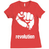 power to the people fist revolution Ladies Fitted T-Shirt