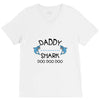 daddy shark doo doo doo V-Neck Tee