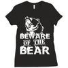 Beware Of The Bear Ladies Fitted T-Shirt
