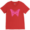 breast cancer butterfly V-Neck Tee
