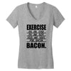 exercise eggs are sides for bacon t shirt funny college tee shirt brea Women's V-Neck T-Shirt