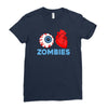 i heart zombies scary eye bloody heart halloween Ladies Fitted T-Shirt