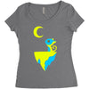 moon cat Women's Triblend Scoop T-shirt