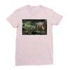 dinosaur attack Ladies Fitted T-Shirt