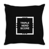 triple nerd score Throw Pillow