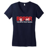 big red brrr - frost football Women's V-Neck T-Shirt