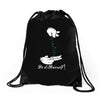 mickey hands rolling weed marijuana Drawstring Bags
