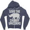 save the chubby unicorns (2) Zipper Hoodie