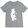 sax player lady face optical illusion V-Neck Tee