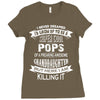 Super Cool Pops Of A Freaking Awesome Granddaughter Ladies Fitted T-Shirt