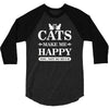 cats make me happy 3/4 Sleeve Shirt