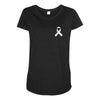 white ribbon pearl lung cancer Maternity Scoop Neck T-shirt
