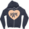 Hope With Heart Zipper Hoodie