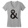 peace and love tshirt party heart tee no war stoner hippie sign ladies Women's V-Neck T-Shirt