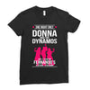 Donna And Dynamos White Letter Ladies Fitted T-Shirt