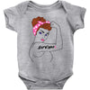 girl power survivor breast cancer Baby Bodysuit