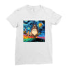 Totoro Van Gogh Parody Ladies Fitted T-Shirt
