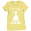 Princesses Are Born In January Ladies Fitted T-Shirt