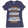 Super Cool Grandpa Of A Freaking Awesome Grandson Ladies Fitted T-Shirt