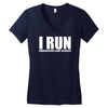i run Women's V-Neck T-Shirt