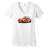 red car Women's V-Neck T-Shirt
