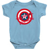 deadpool was here (captain america) Baby Bodysuit