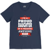 proud daughter dad V-Neck Tee