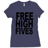 free high fives t shirt x large funny humor geek awesome highfive cool Ladies Fitted T-Shirt