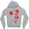 strap of the distribution of the engine Zipper Hoodie