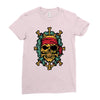 pirate bones skull Ladies Fitted T-Shirt