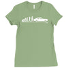 evolution of man, ford capri mk1 Ladies Fitted T-Shirt