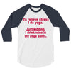 drink wine in ractangle 3/4 Sleeve Shirt