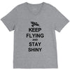 keep flying and stay shiny t shirt serenity firefly calm carry tee bro V-Neck Tee