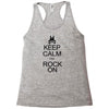keep calm and rock on mens black t shirt rock music new Racerback Tank