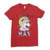 unicorns are born in may cute unicorn Ladies Fitted T-Shirt