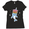 narwhal donuts cute unicorn sweet cool awesome Ladies Fitted T-Shirt