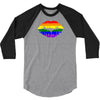 lips  rainbow lgbt gay culture 3/4 Sleeve Shirt