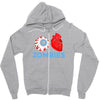 i heart zombies scary eye bloody heart halloween Zipper Hoodie